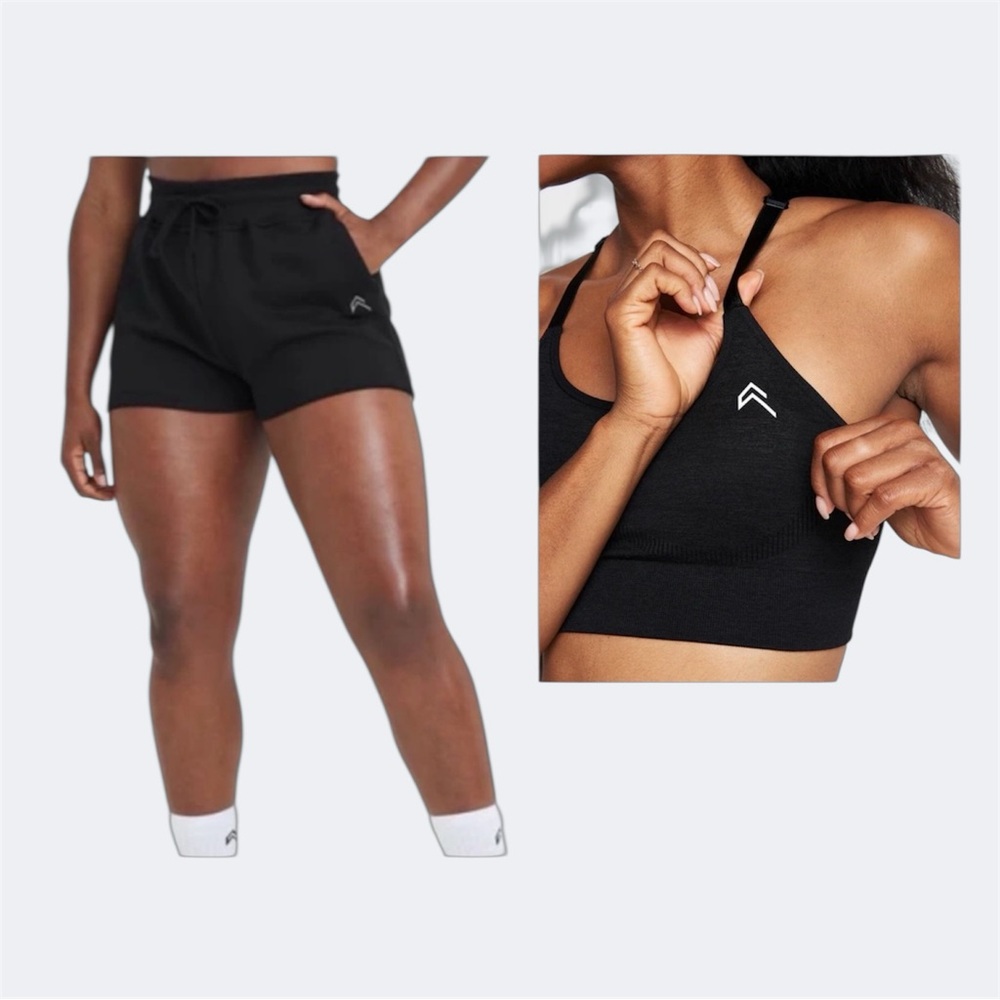 Oner Active Black Sweat Shorts and Bra